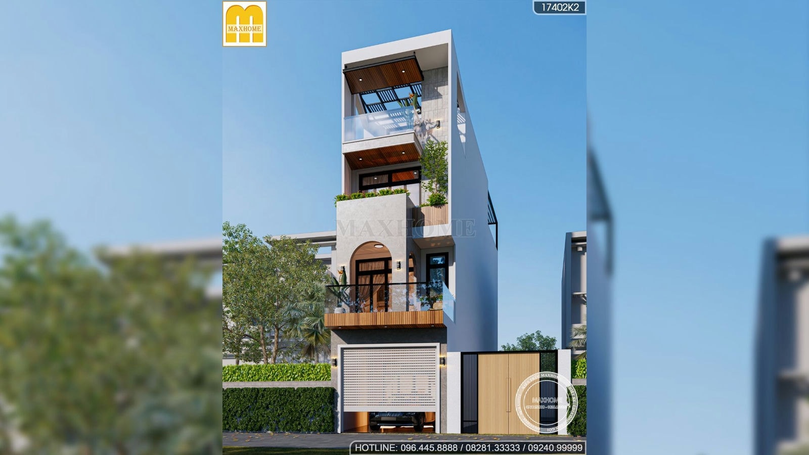 Maxhome thiết kế nhà phố 4 tầng độc đáo ở Hà Đông, Hà Nội | MH01779