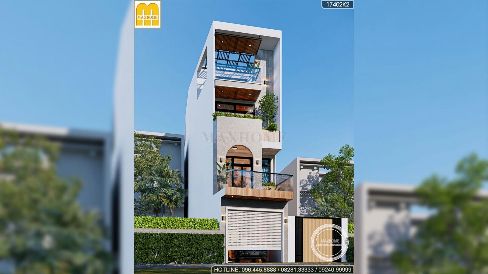 Maxhome thiết kế nhà phố 4 tầng độc đáo ở Hà Đông, Hà Nội | MH01779