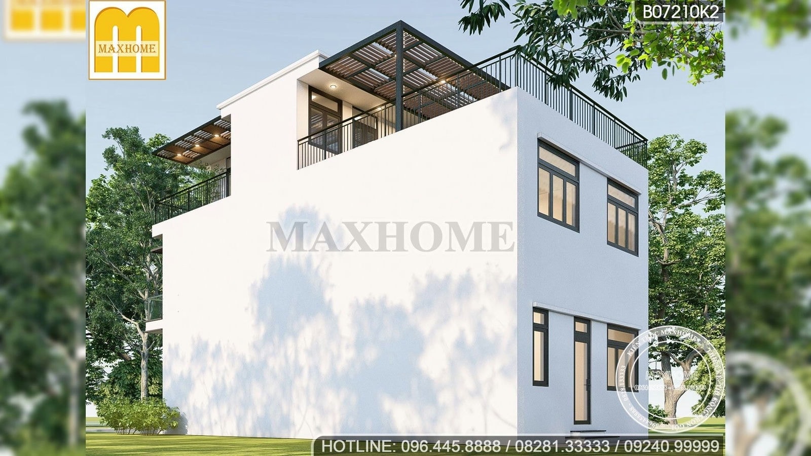 Maxhome xây nhà hiện đại 7x15m cực đẹp tại Thái Nguyên | MH01614