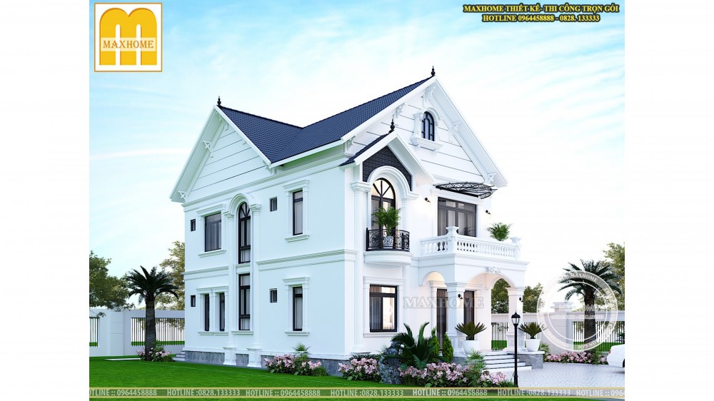 Mê mẩn với vẻ đẹp nhà tân cổ điển 2 tầng mái Thái | MH00262