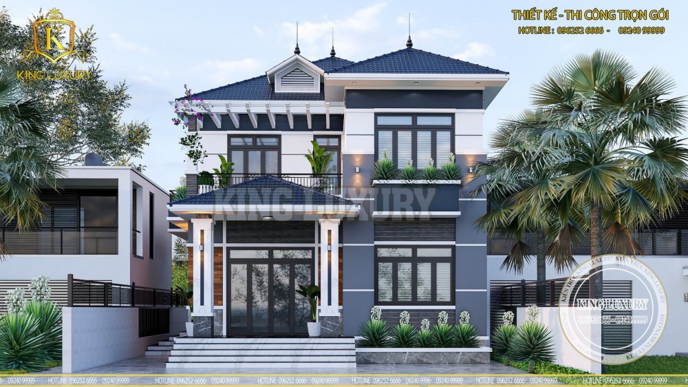 Nội thất đẹp mê ly cho nhà 2 tầng mái nhật 10x15m tại Hà Nội | MH00358