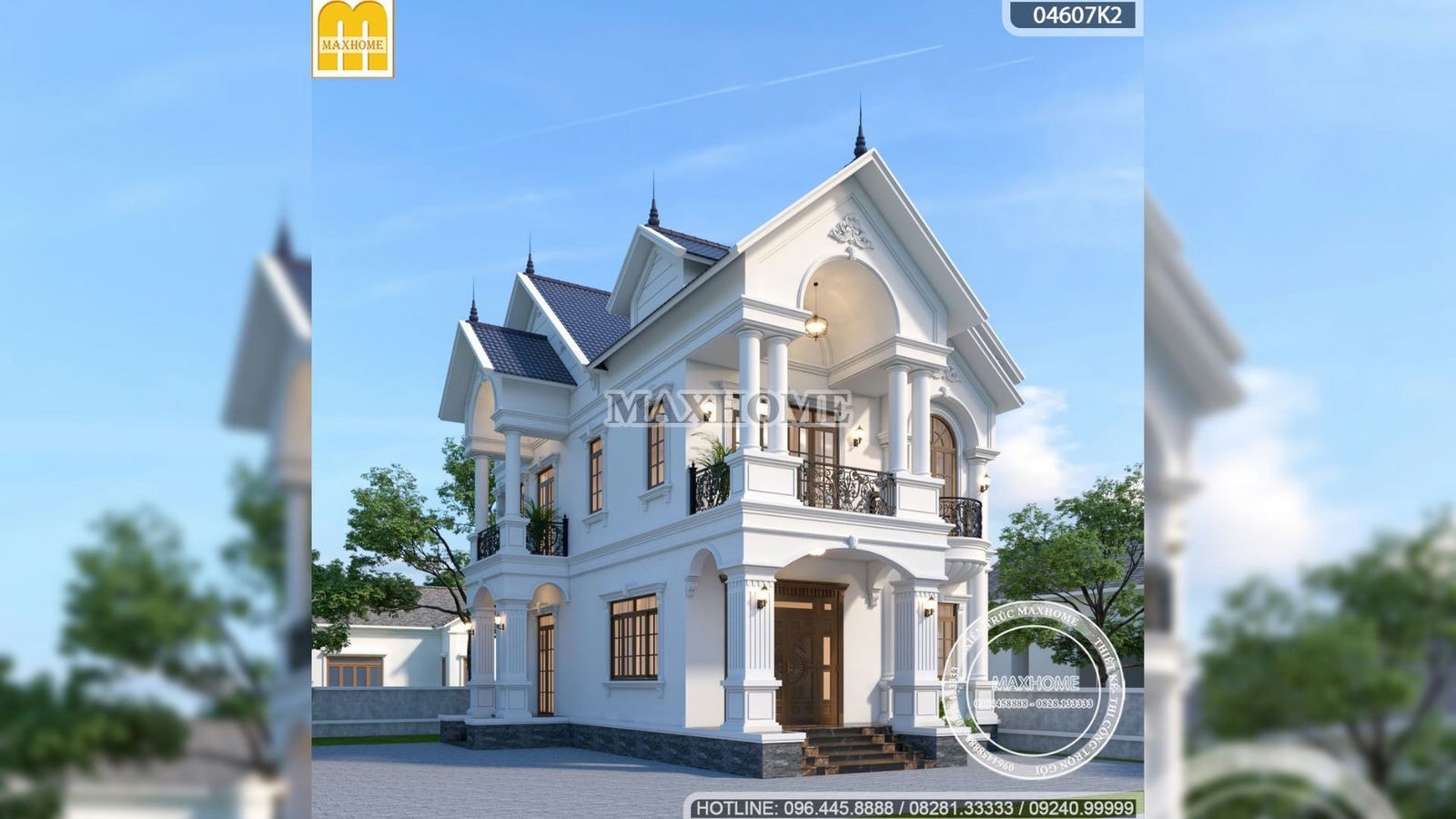 Ngắm nhìn nhà 2 tầng mái Thái mang vẻ đẹp tân cổ siêu đẹp | MH01246