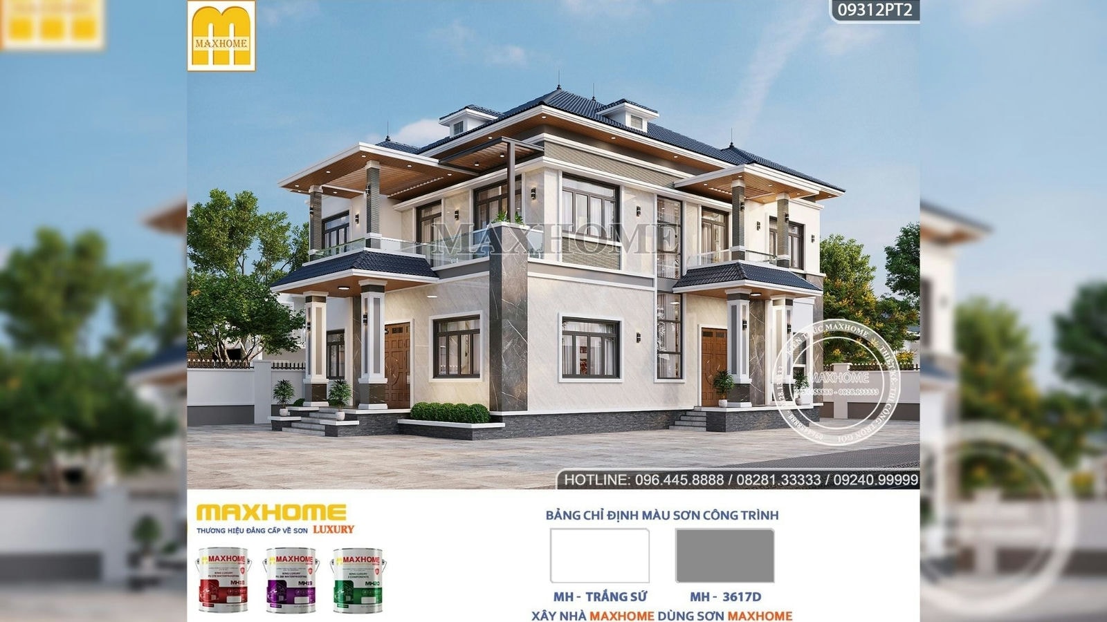 Nhà 2 tầng có thiết kế đối xứng tuyệt đẹp ở Ân Thi, Hưng Yên | MH01679