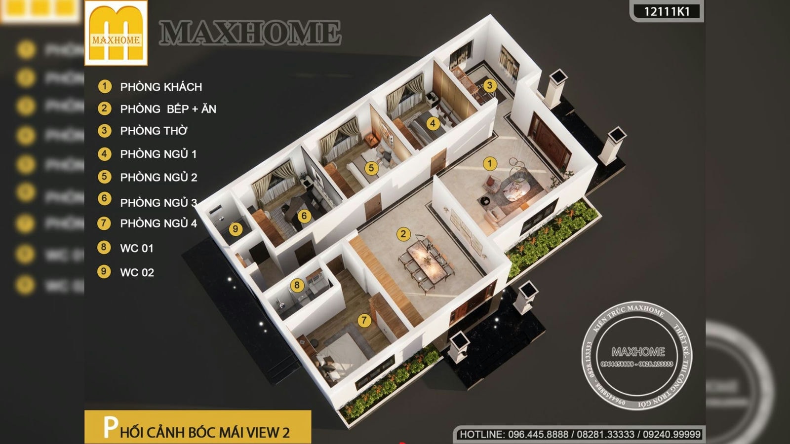Nhà cấp 4 mái Thái 4 phòng ngủ với thiết kế cổ điển vạn người mê | MH02668