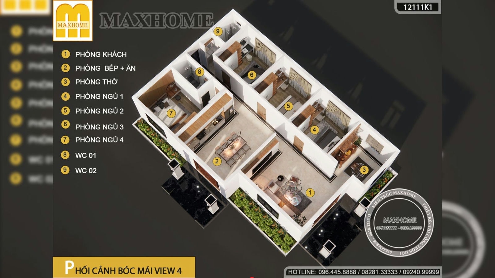 Nhà cấp 4 mái Thái 4 phòng ngủ với thiết kế cổ điển vạn người mê | MH02668