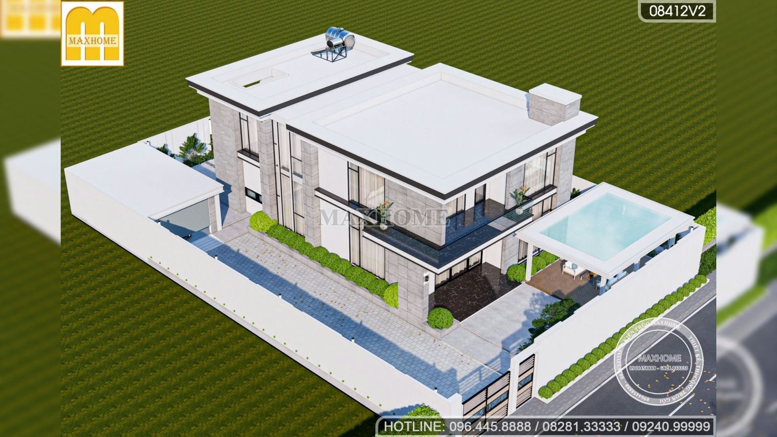 Nhà mái bằng siêu HIỆN ĐẠI có hồ bơi riêng nhìn là sẽ thích | MH02336