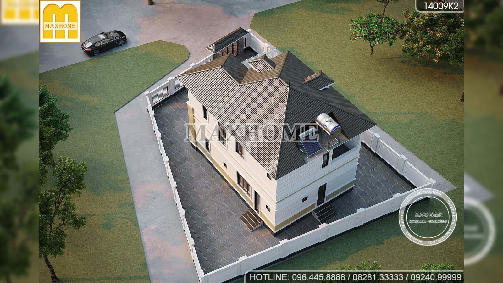 Nhà mái Nhật hiện đại 2 tầng với mái ngói cafe sang trọng | MH02503