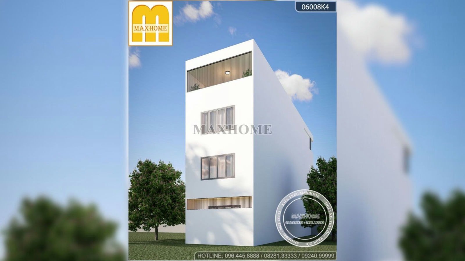 Nhà phố 3 tầng 1 tum 5 phòng ngủ ĐẸP MÊ với thiết kế HIỆN ĐẠI | MH02412