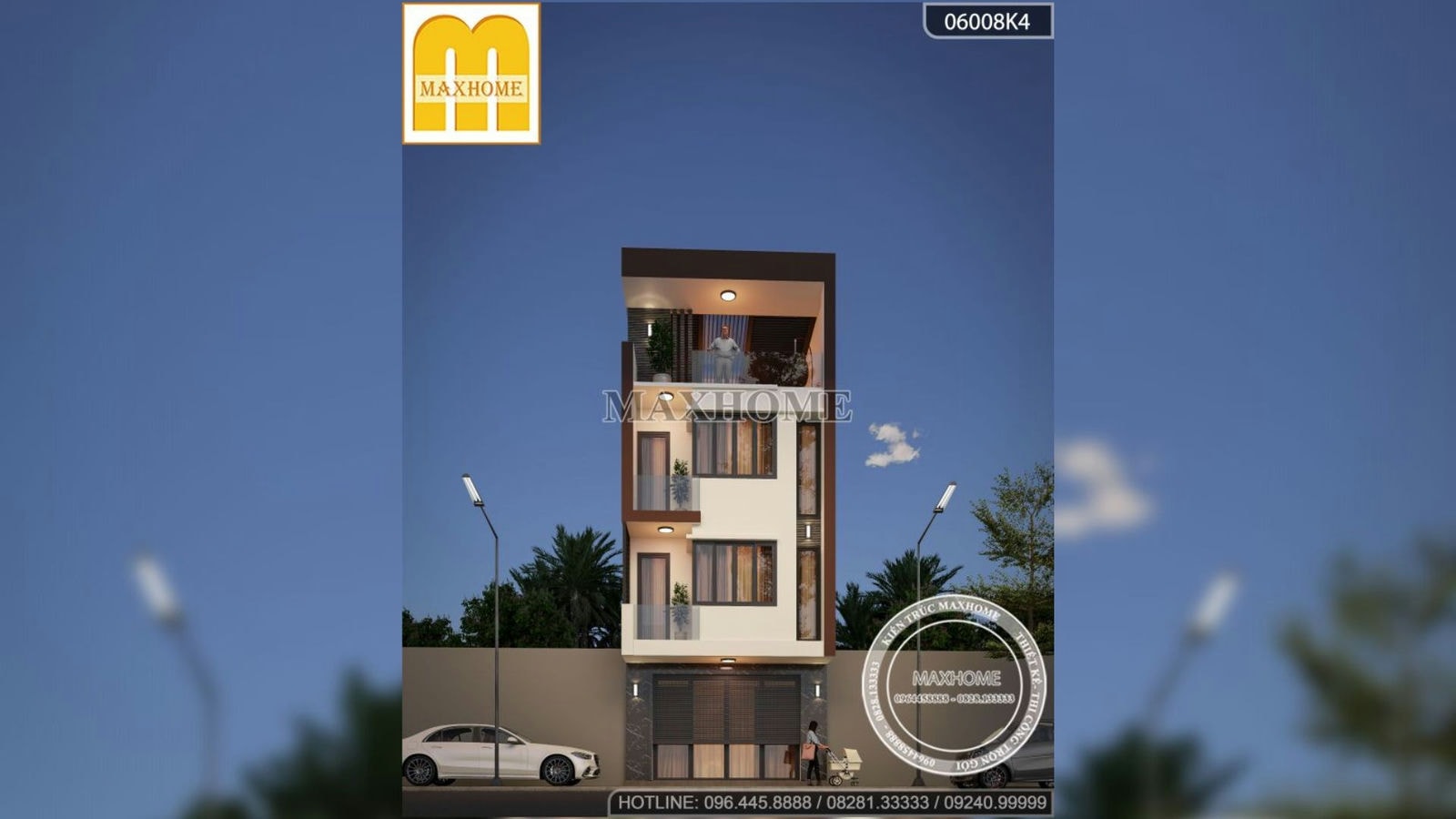 Nhà phố 3 tầng 1 tum 5 phòng ngủ ĐẸP MÊ với thiết kế HIỆN ĐẠI | MH02412