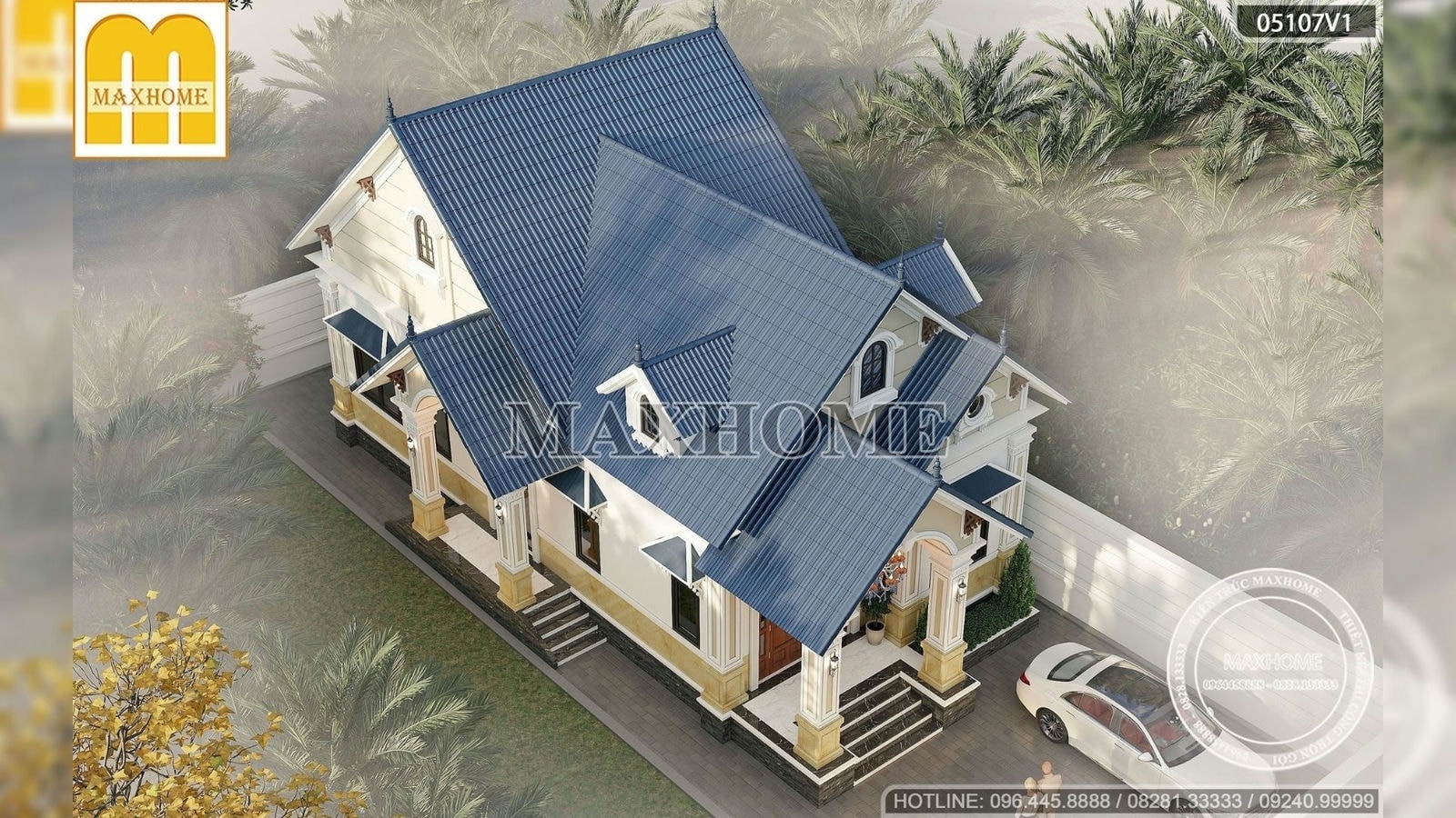 Nhà vườn mái Thái 1 tầng đầy đủ công năng với 3 phòng ngủ | MH02177