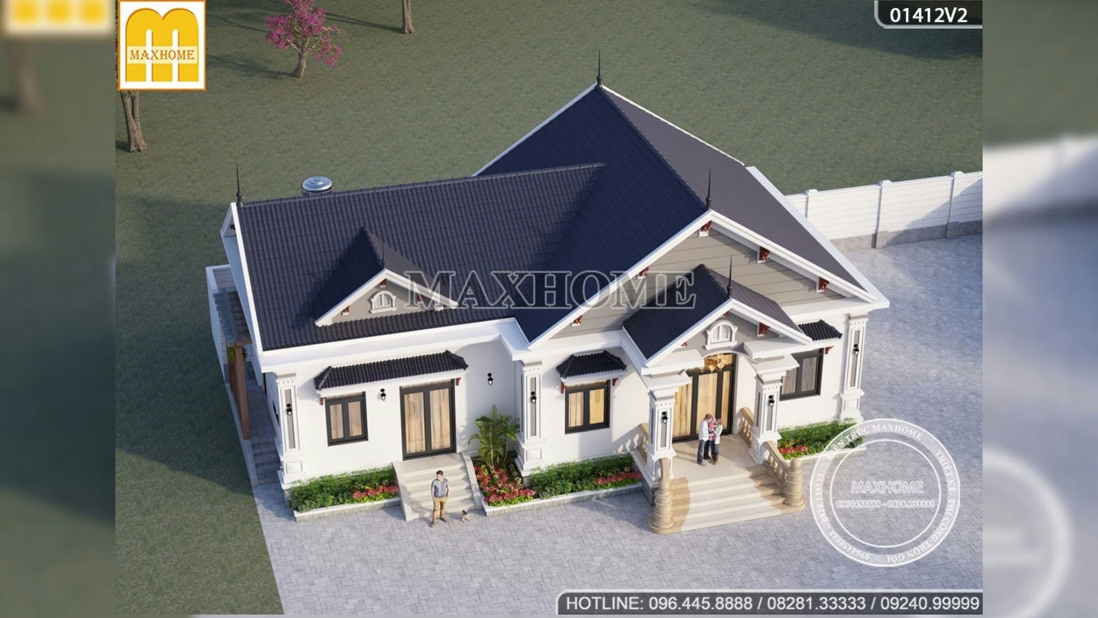 Quá đẹp với mẫu thiết kế biệt thự nhà vườn mái Thái tại Đồng Nai I MH01539