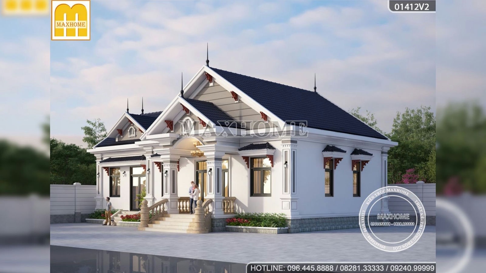 Quá đẹp với mẫu thiết kế biệt thự nhà vườn mái Thái tại Đồng Nai I MH01539