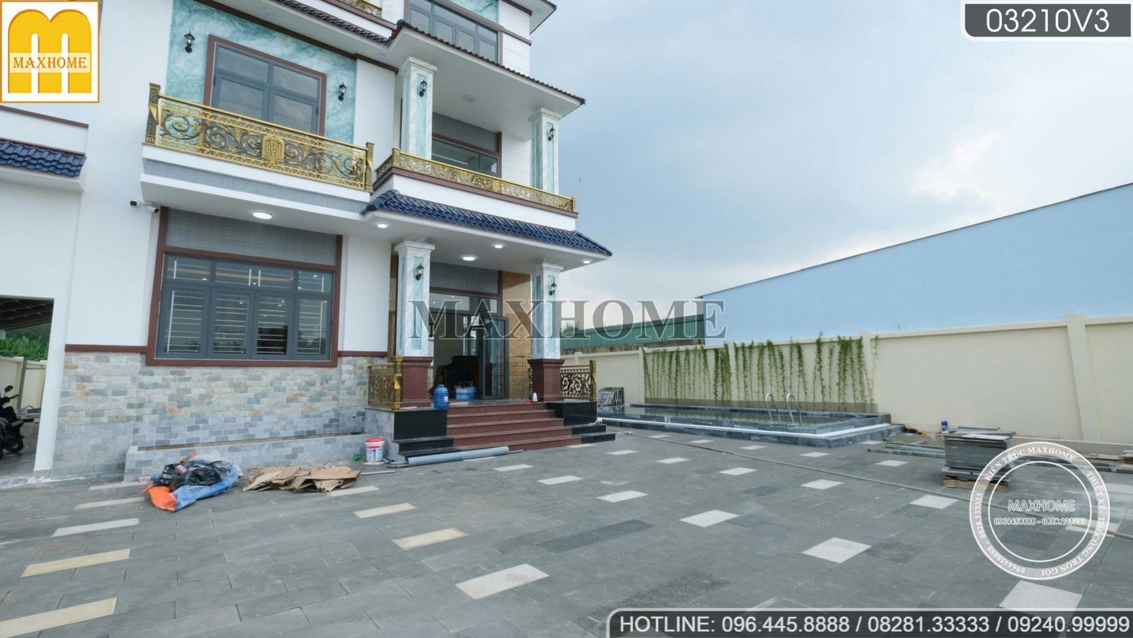 QUÁ ĐẸP với nhà 3 tầng mái Nhật do Maxhome thi công trọn gói tại Củ Chi | MH00652