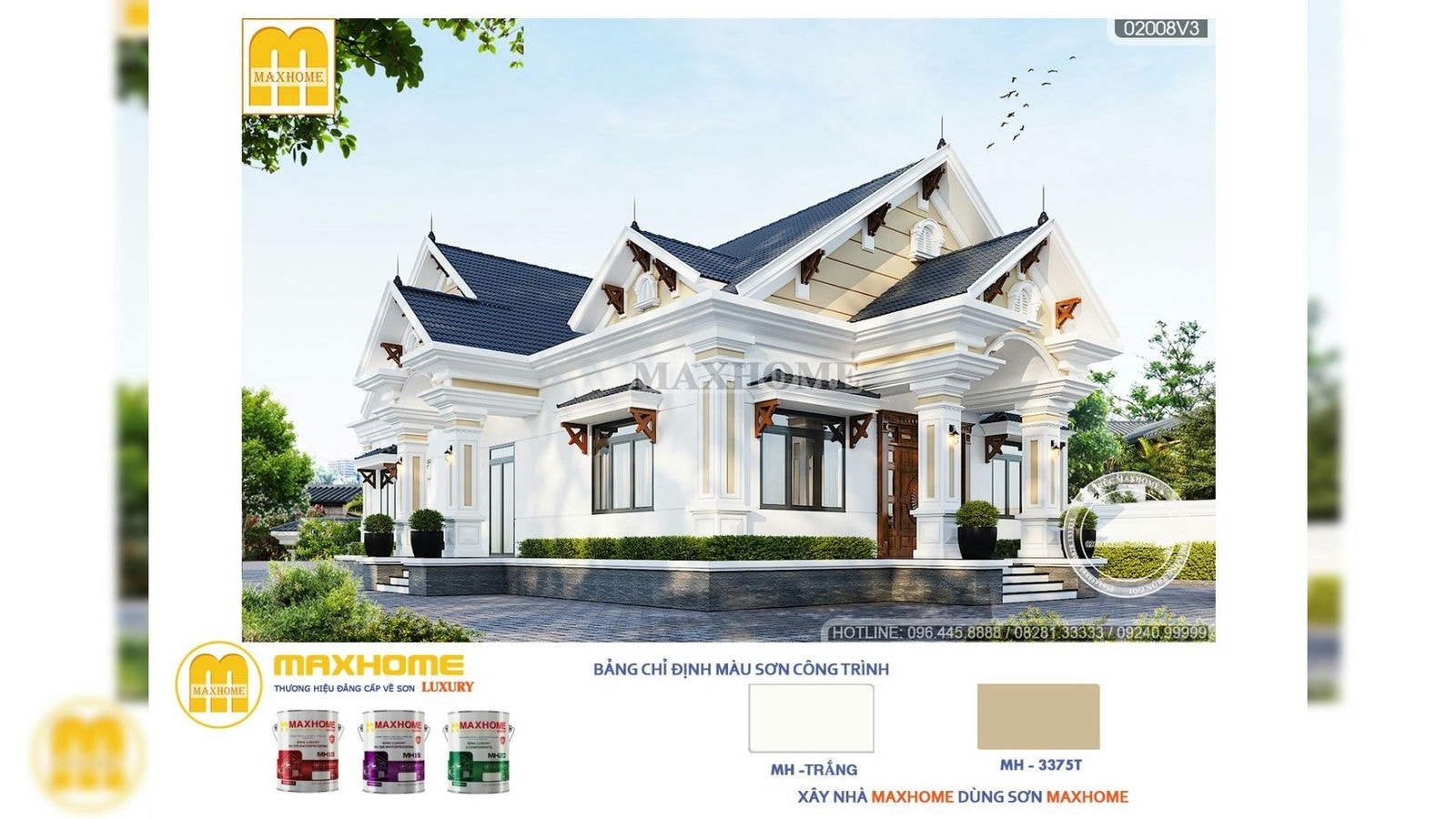 Quá rẻ cho mẫu nhà vườn mái Thái tân cổ điển | MH00427