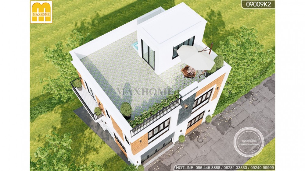 Tham quan mẫu nhà mái bằng có thiết kế hiện đại, trẻ trung | MH00593