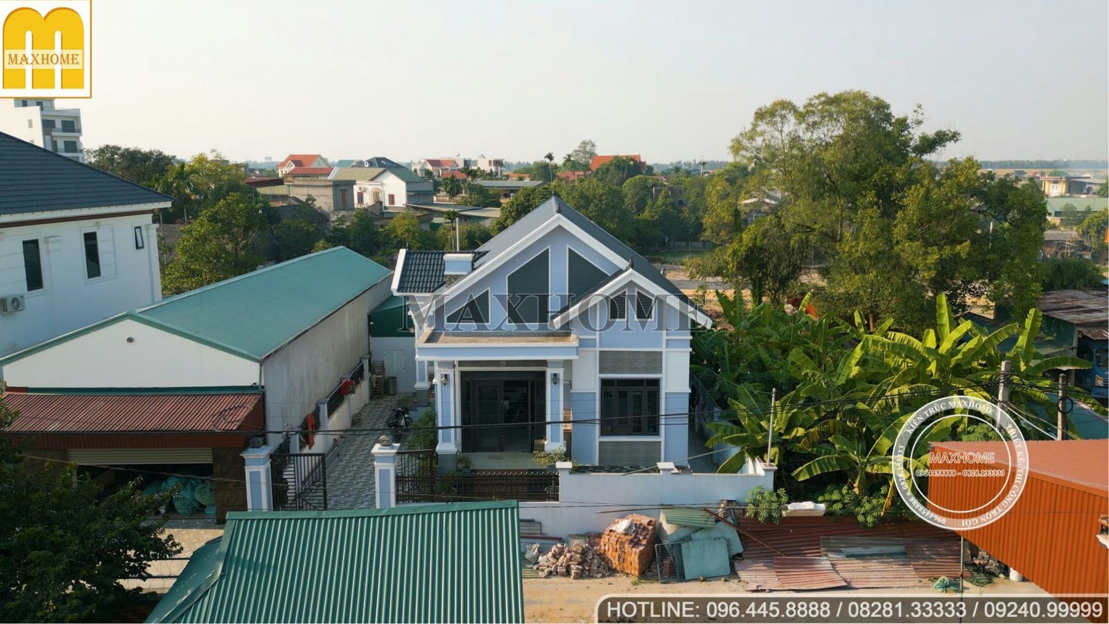 Tham quan thực tế nhà mái Thái 1 tầng 3 phòng ngủ tại Hải Dương