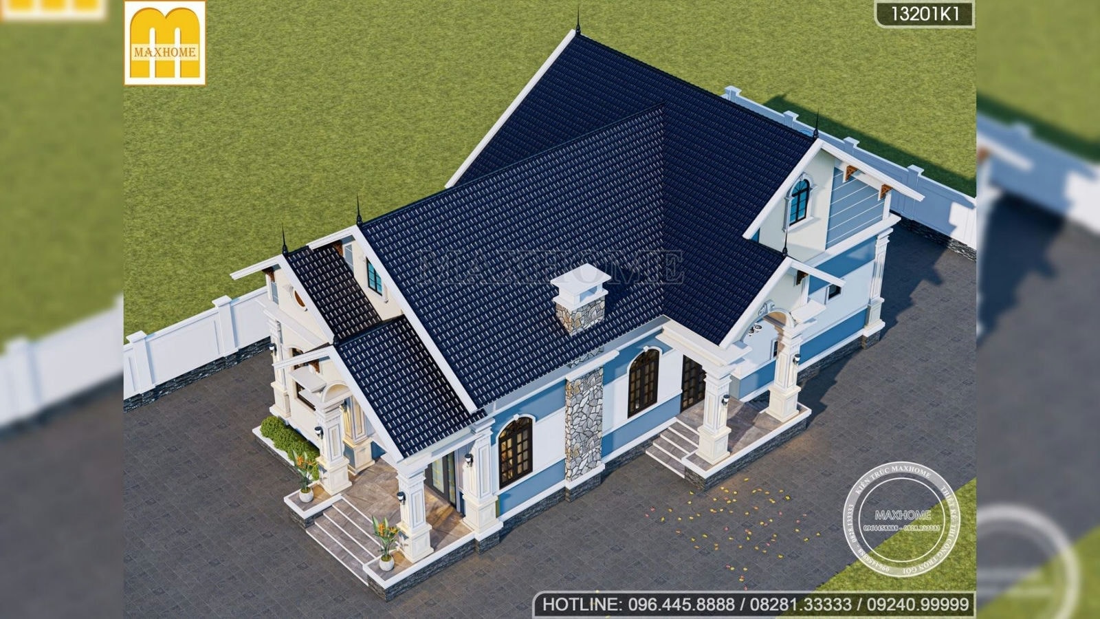 Thiết kế mẫu biệt thự vườn mái Thái 10 x 20m tại Long An | MH01670