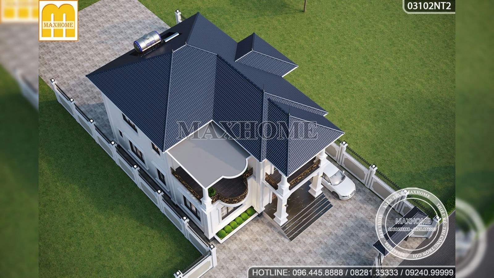 Thiết kế mẫu nhà 2 tầng tân cổ điển đẹp, sang trọng 2023 | MH01706