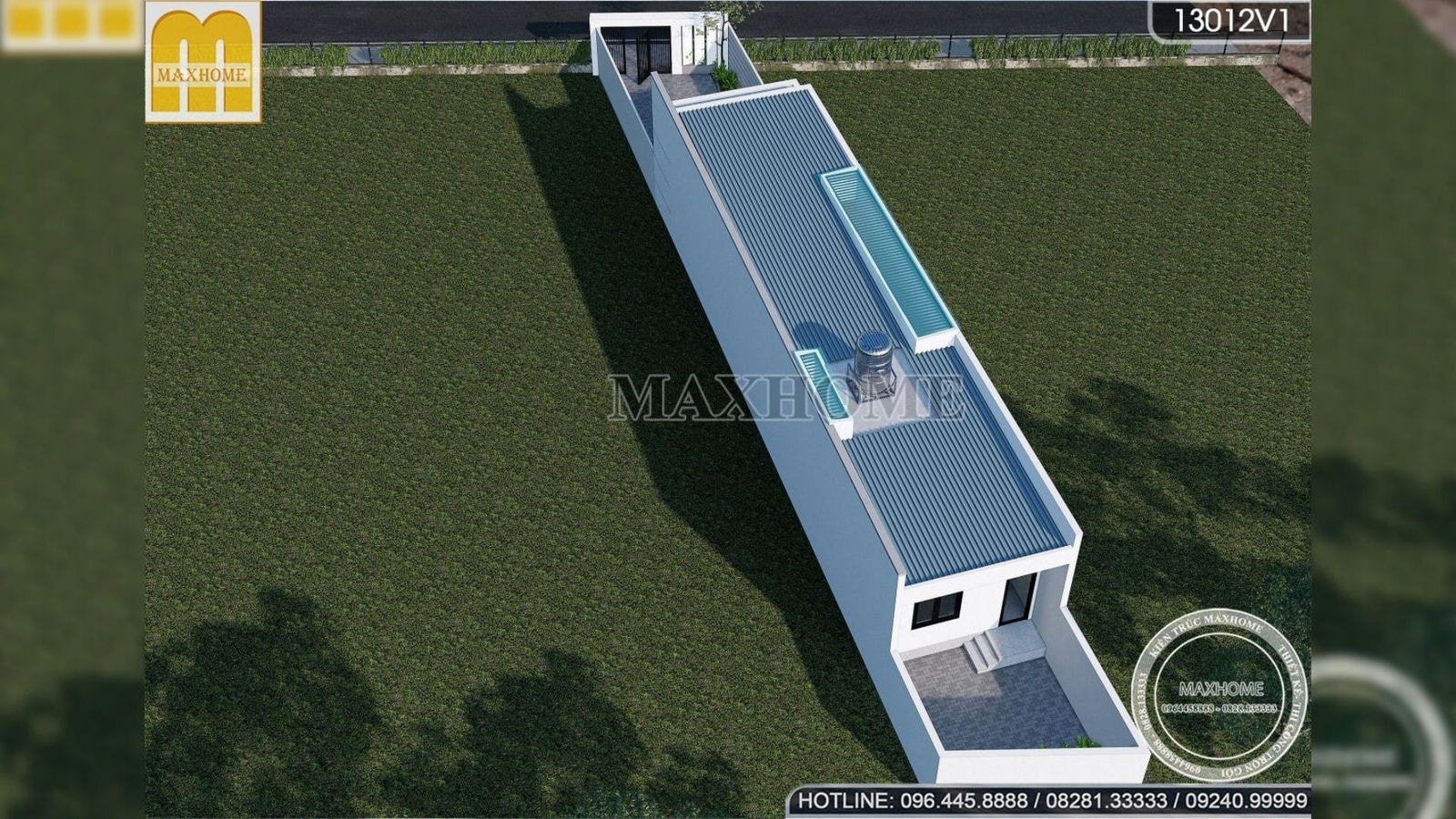 Thiết kế nhà 1 tầng hiện đại 5 x 22m mái tôn đẹp chi phí hợp lý | MH01625