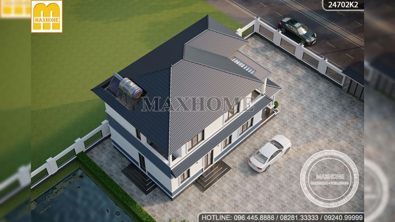 Thiết kế nhà 2 tầng mái Nhật 5 phòng ngủ siêu đẹp tại Vĩnh Phúc | MH01700