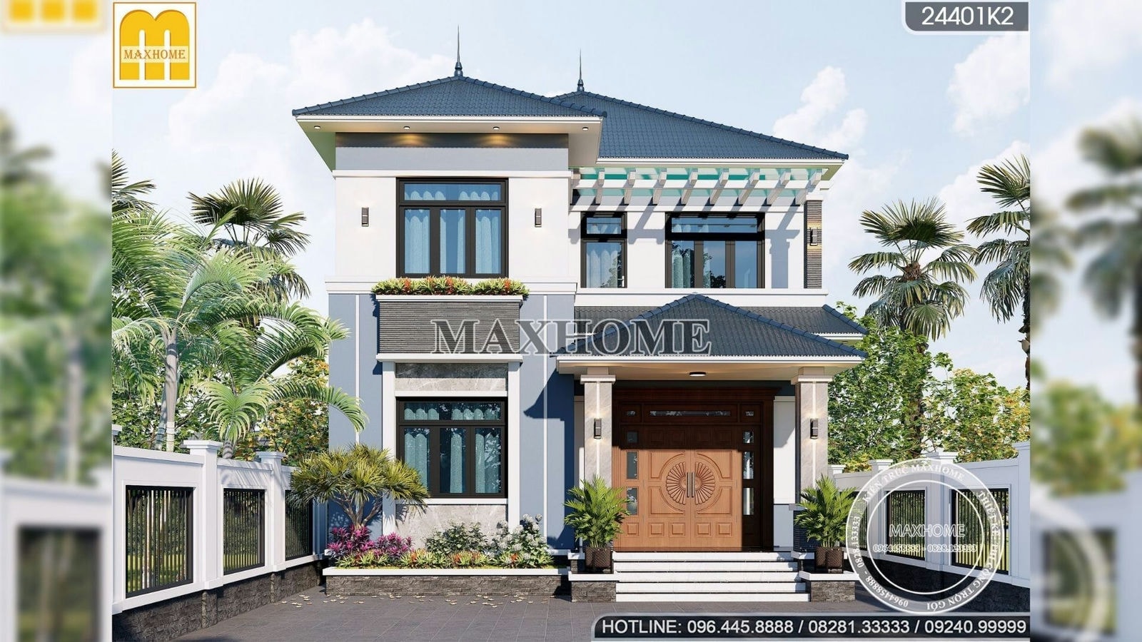 Thiết kế nhà 2 tầng mái Nhật hiện đại giá rẻ và đẹp tại Hà Nội | MH01631
