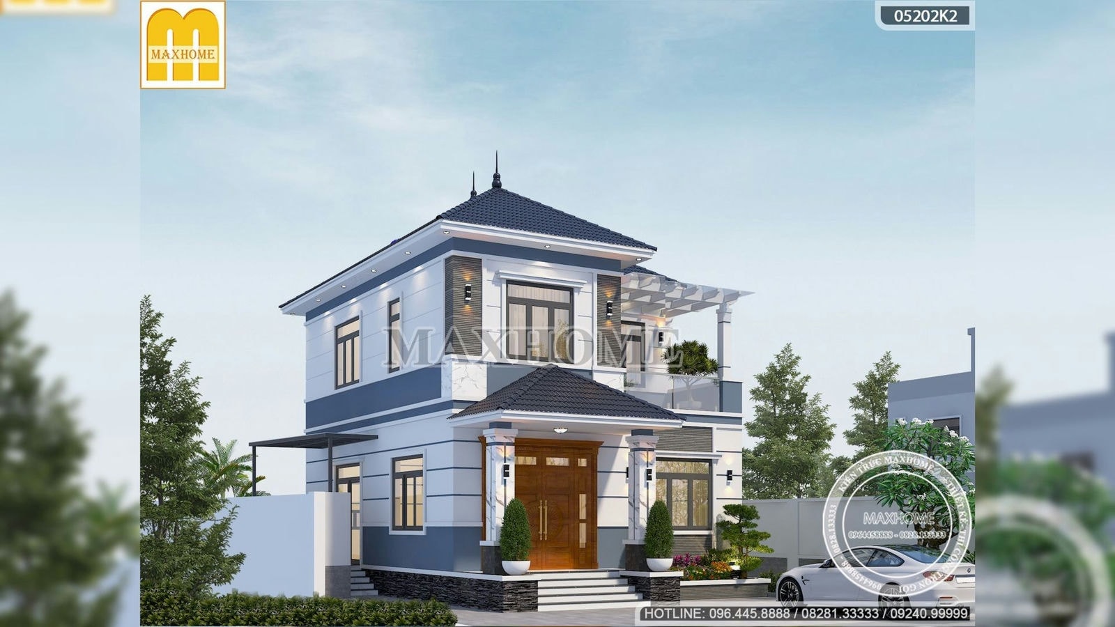 Thiết kế nhà 2 tầng mái Nhật hiện đại, nâng tầm cuộc sống mới | MH02018