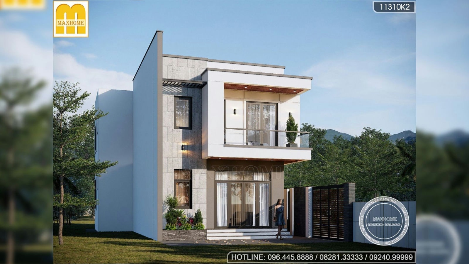 Thiết kế nhà hiện đại 2 tầng đẹp sang trọng tối ưu công năng | MH02635