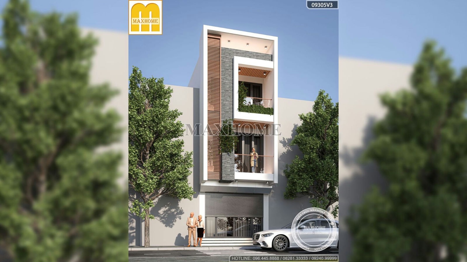 Thiết kế nhà hiện đại 3 tầng mặt tiền 4,3m xu hướng mới năm 2023 | MH01857