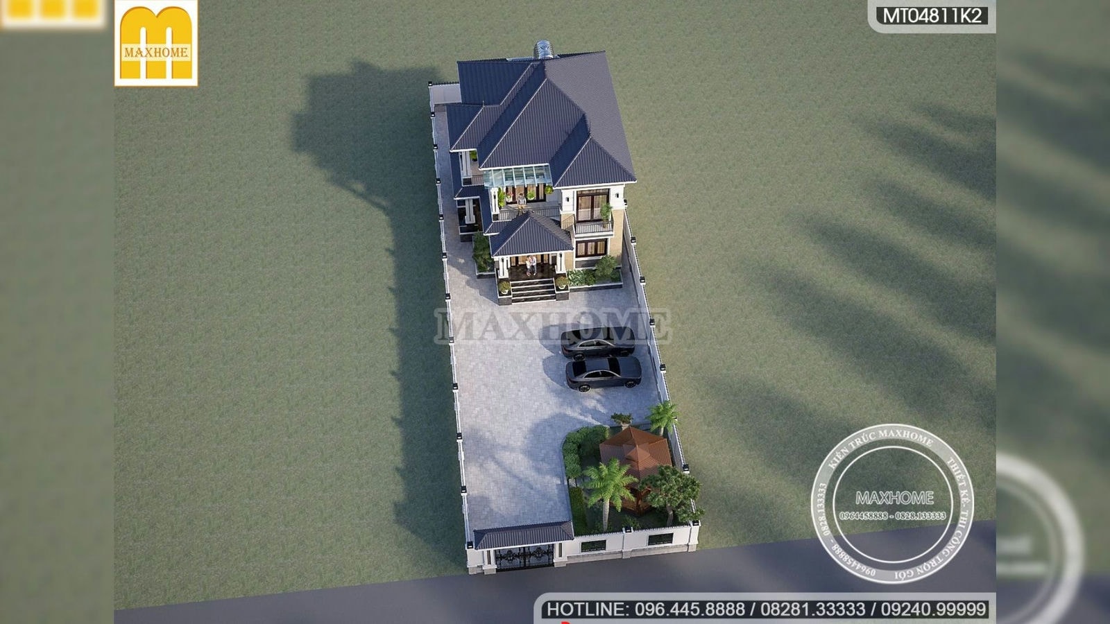 Thiết kế nhà mái Nhật 2 tầng có sân vườn siêu đẹp ở Đắk Nông | MH02659