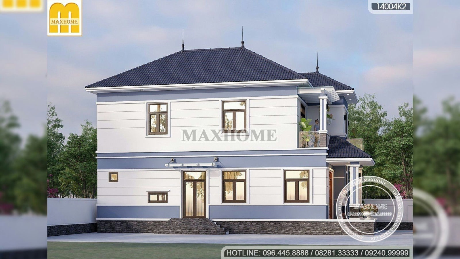 Thiết kế nhà mái Nhật 4 phòng ngủ chi phí rẻ và đẹp nhất 2023 | MH02330