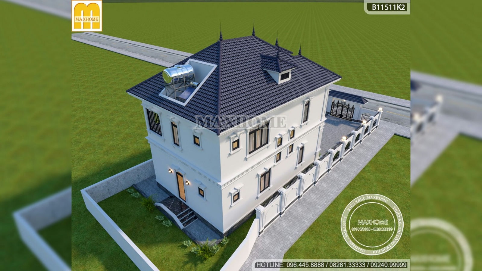 Thiết kế nhà mái Nhật tân cổ điển 9 x 13m tối ưu công năng | MH01622
