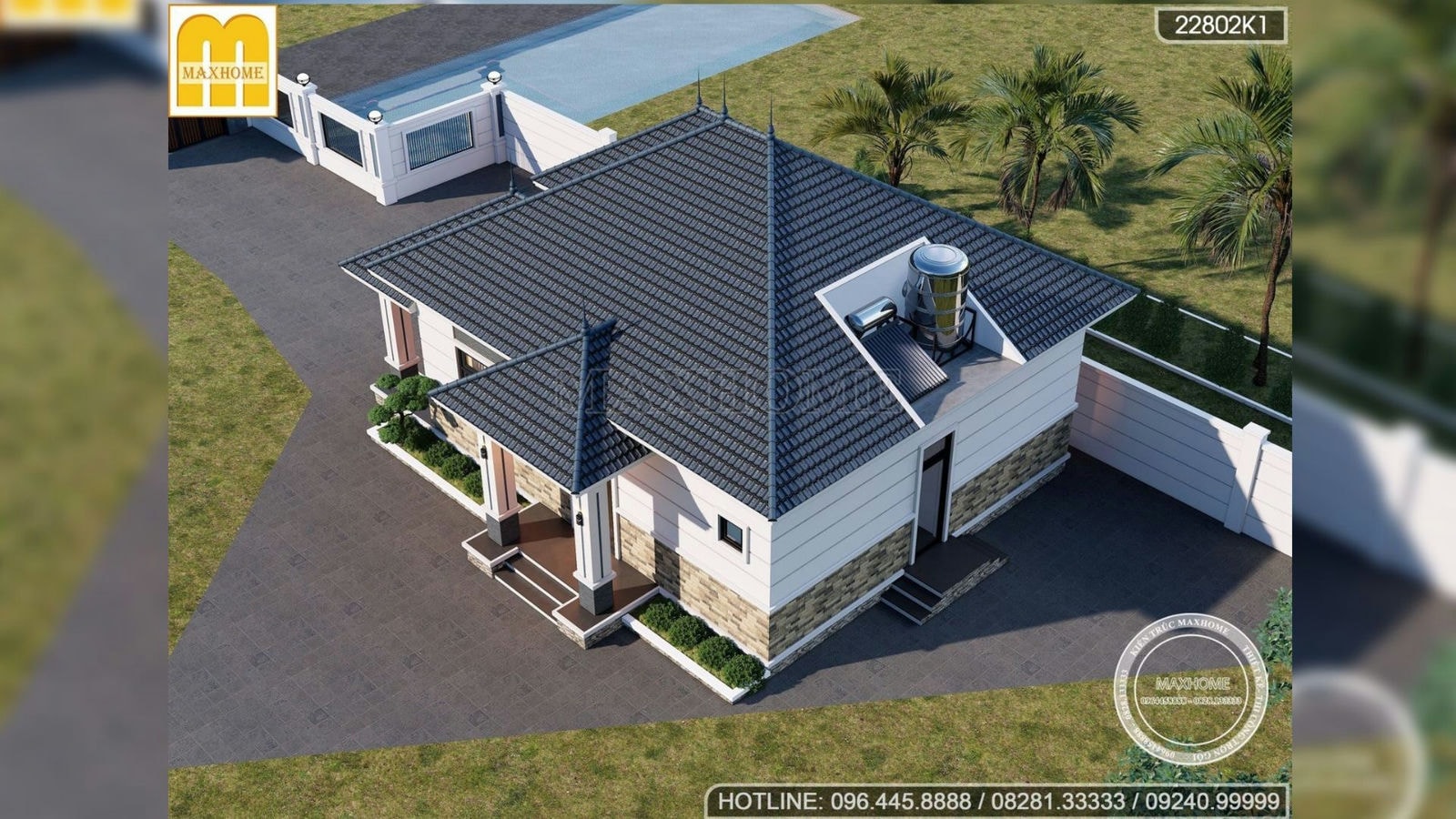Thiết kế nhà mái Nhật với công năng tiện nghi, hiện đại rẻ đẹp nhất 2023 I MH01962