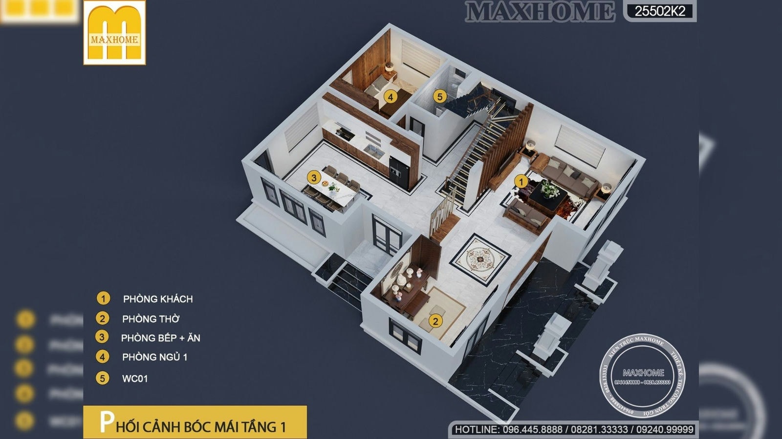 Thiết kế nhà ở 2 tầng đẹp như biệt thự hiện đại giữa TP Hà Nội | MH02338