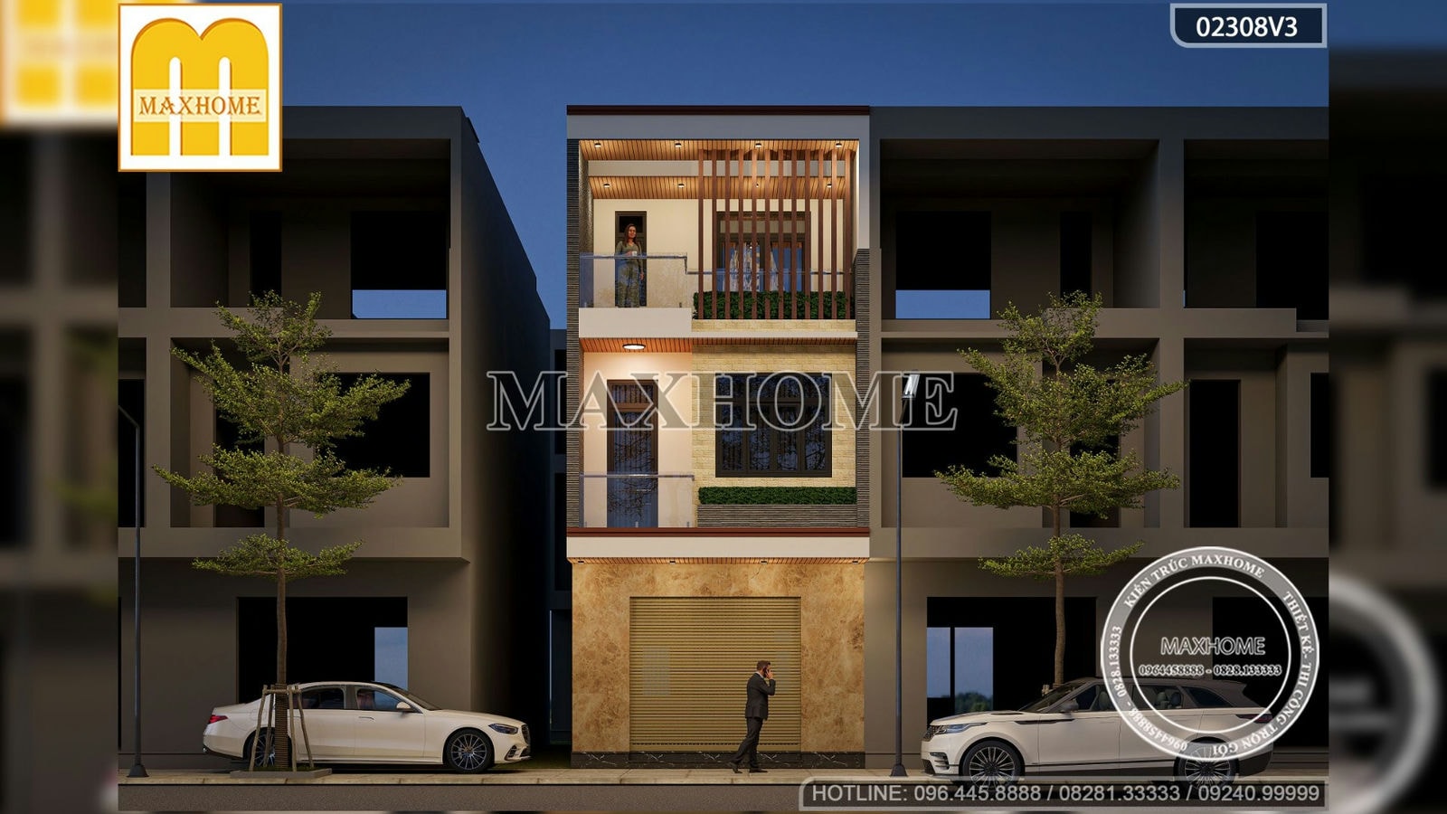 Thiết kế nhà phố 3 tầng 250m2 siêu đẹp có giá từ 1,5 tỷ đồng | MH02154