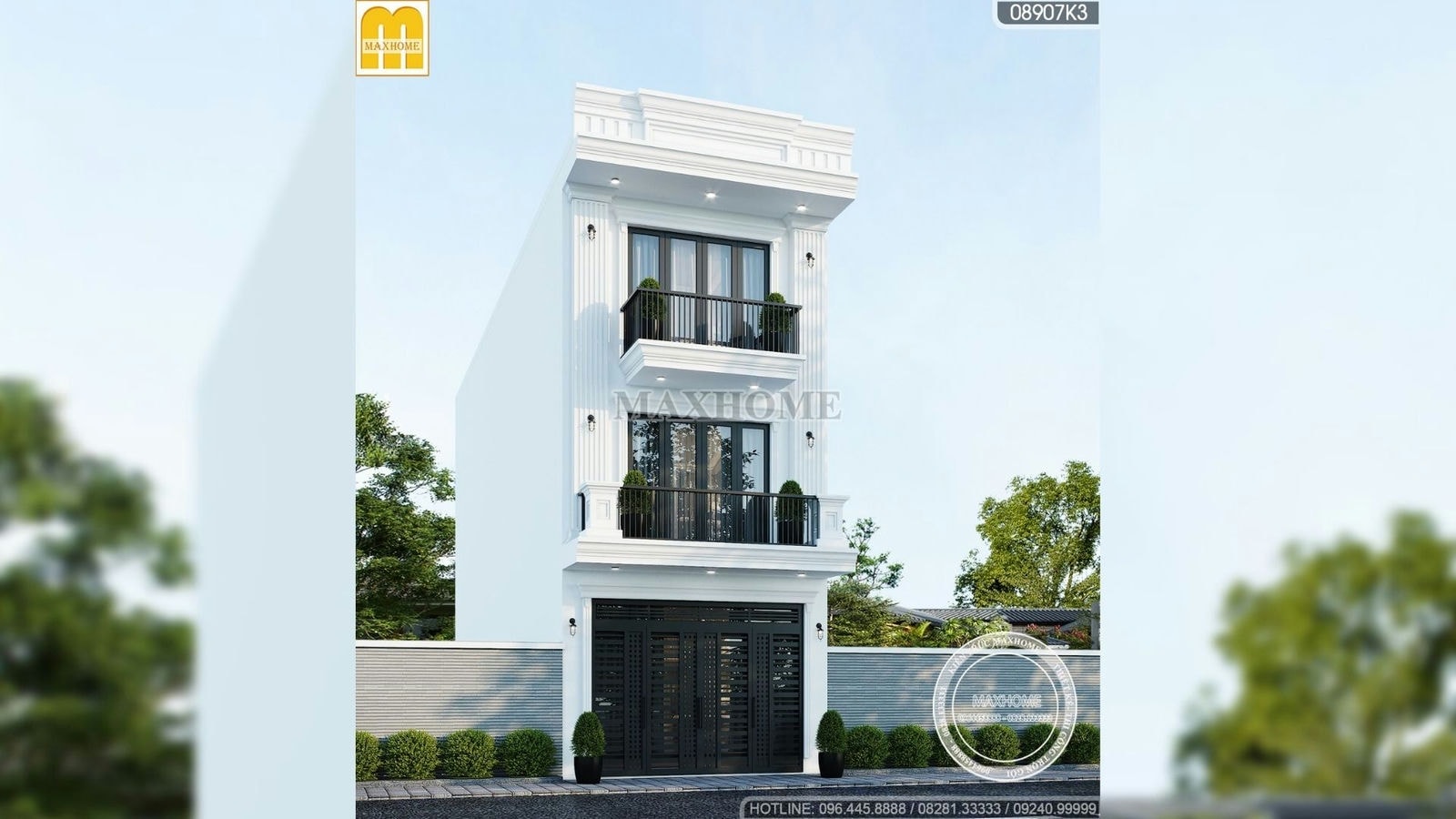 Thiết kế nhà phố mặt tiền 5m, 3 phòng ngủ sang trọng | MH01501