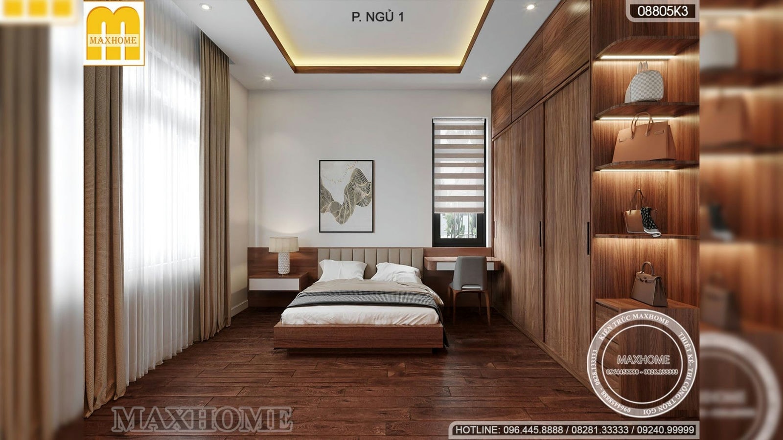 Thiết kế nội thất biệt thự hiện đại 2 tầng 1 tum SANG TRỌNG ấn tượng | MH02299