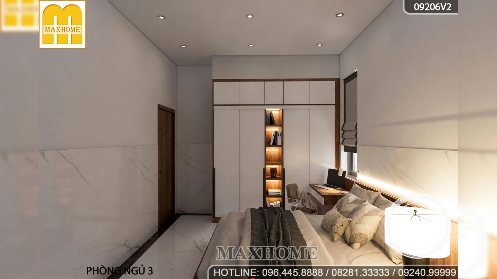 Thiết kế nội thất hiện đại cho nhà phố 4,8 x 15m ở Lâm Đồng | MH02613