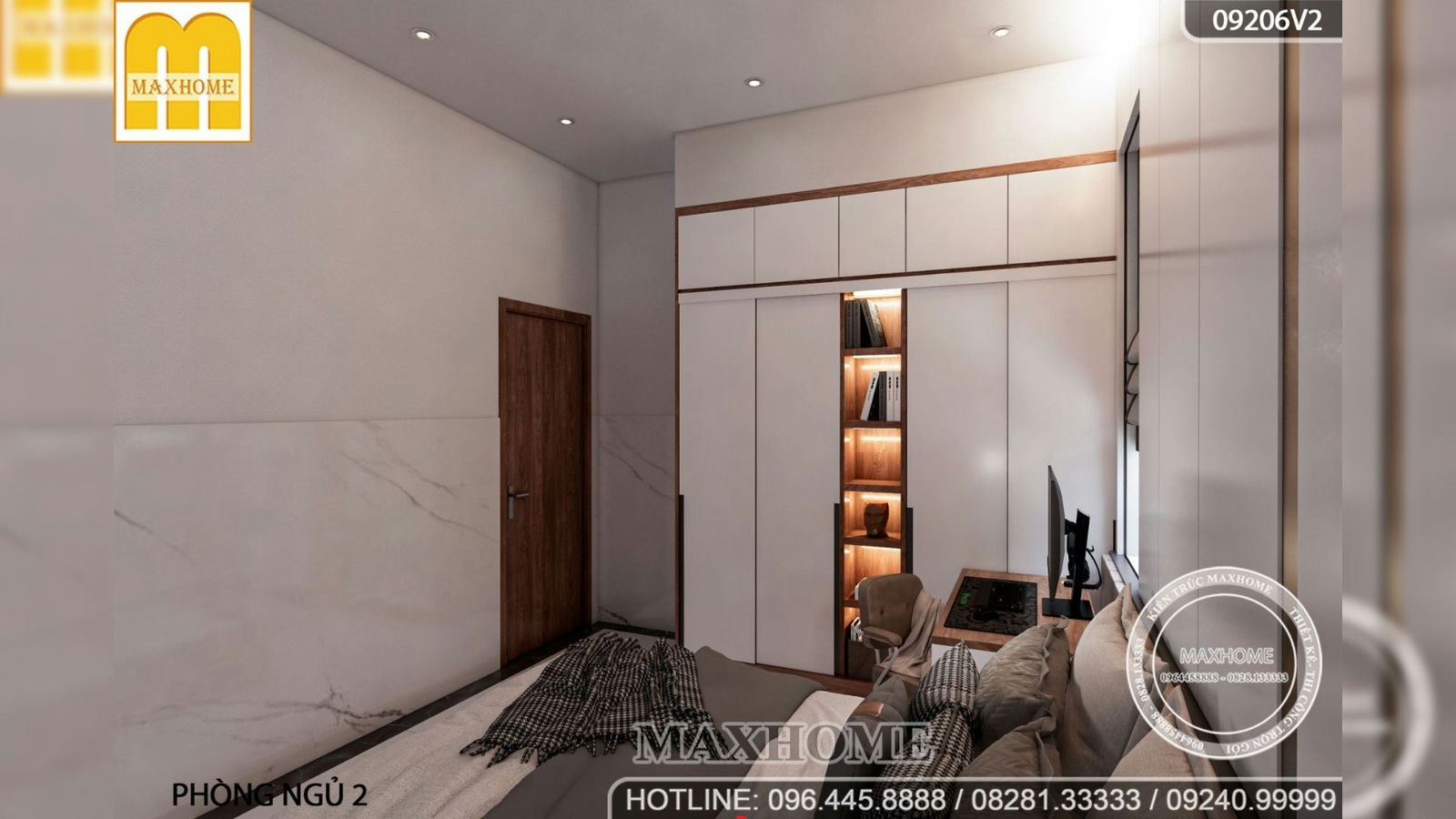 Thiết kế nội thất hiện đại cho nhà phố 4,8 x 15m ở Lâm Đồng | MH02613