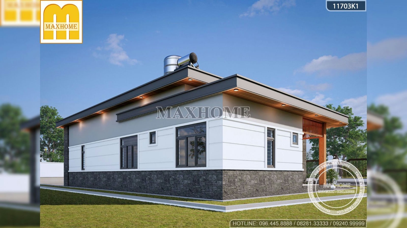 Thiết kế Villa 1 tầng hiện đại - không gian nghỉ dưỡng sang trọng | MH01811