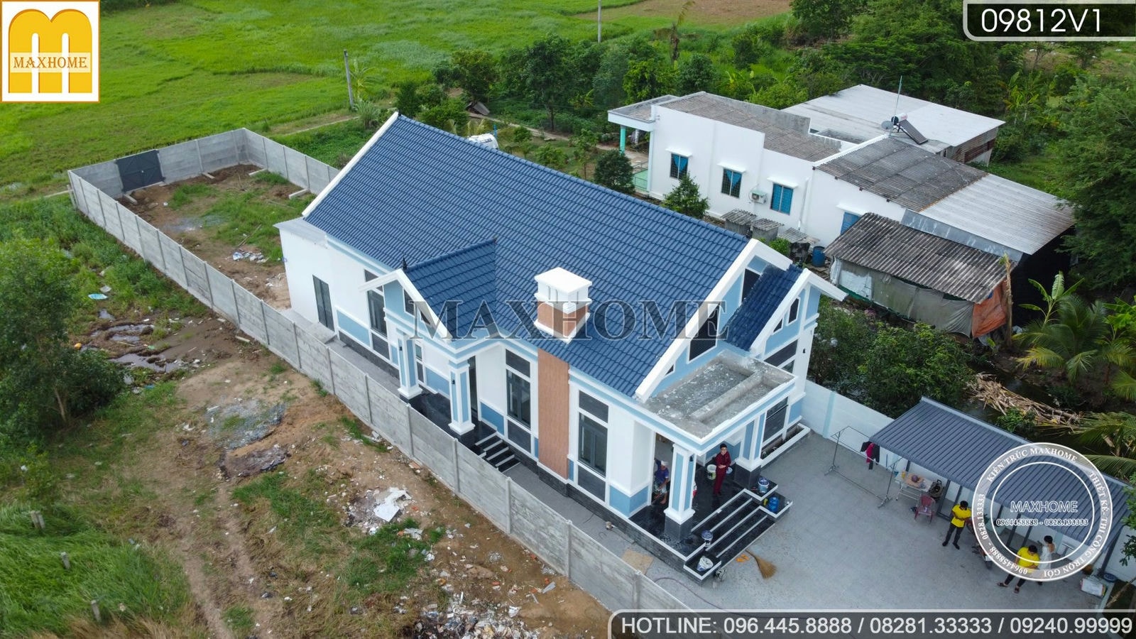 Thực tế ngôi nhà vườn mái Thái quá đẹp đã hoàn thiện 95% tại Long An
