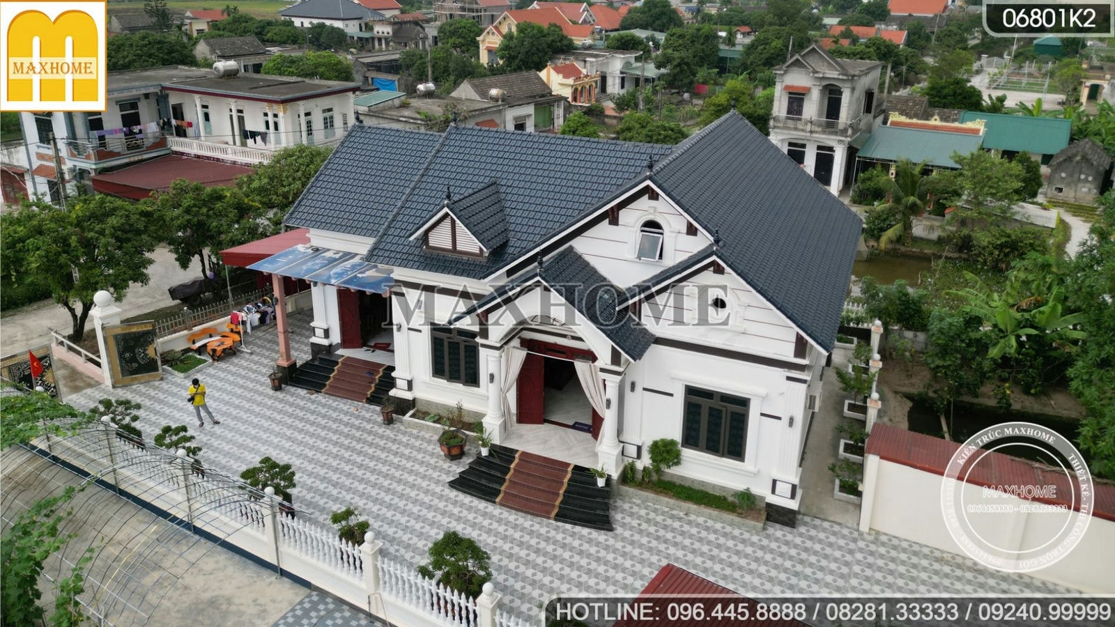Thực tế nhà 1 tầng mái Thái đẹp mê ly tại Ninh Bình | MH00840