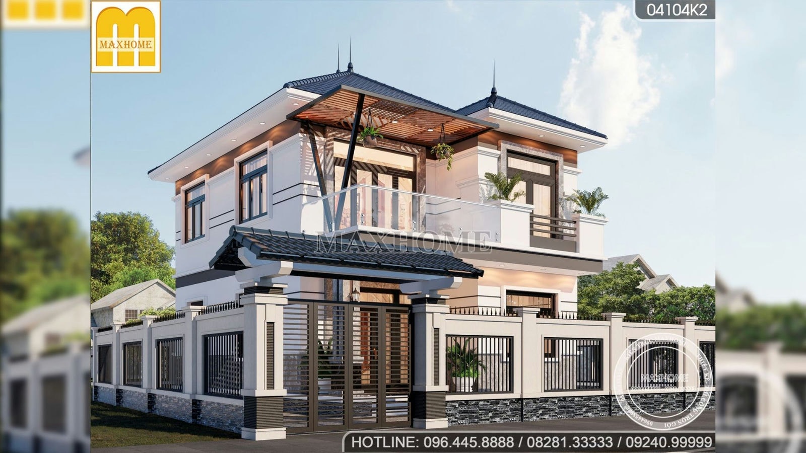 Vẻ đẹp của mẫu nhà mái Nhật 2 tầng 8 x 10m cực hiện đại tại Thái Bình | MH01870