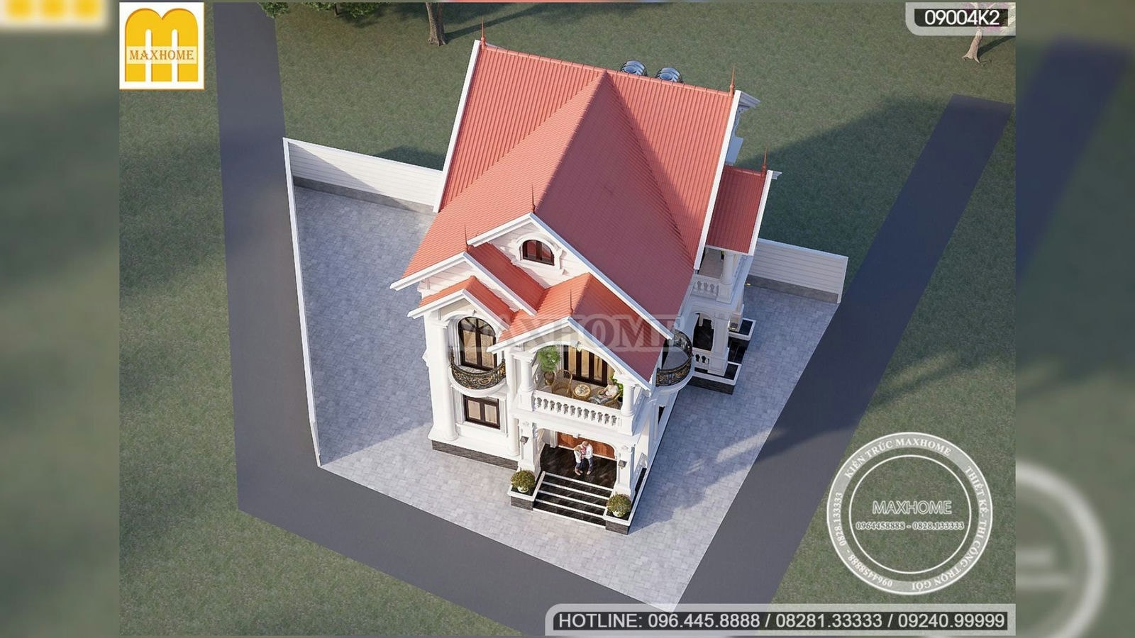 Vẻ đẹp sang trọng và đẳng cấp của căn biệt thự mái Thái 2 tầng tân cổ | MH02213
