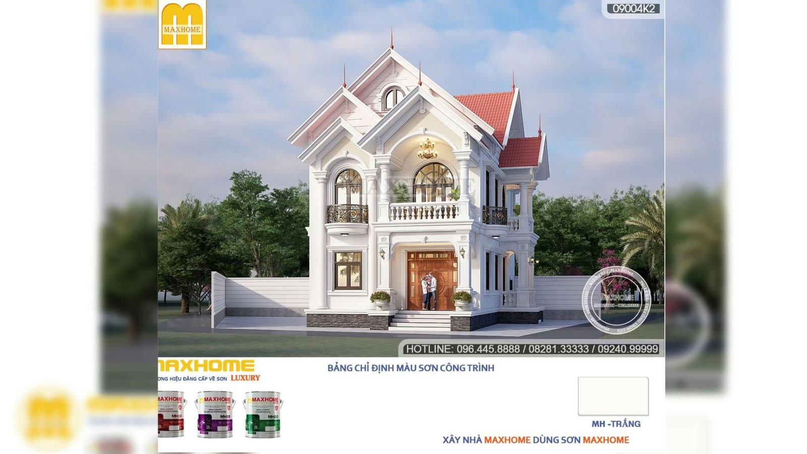 Vẻ đẹp sang trọng và đẳng cấp của căn biệt thự mái Thái 2 tầng tân cổ | MH02213