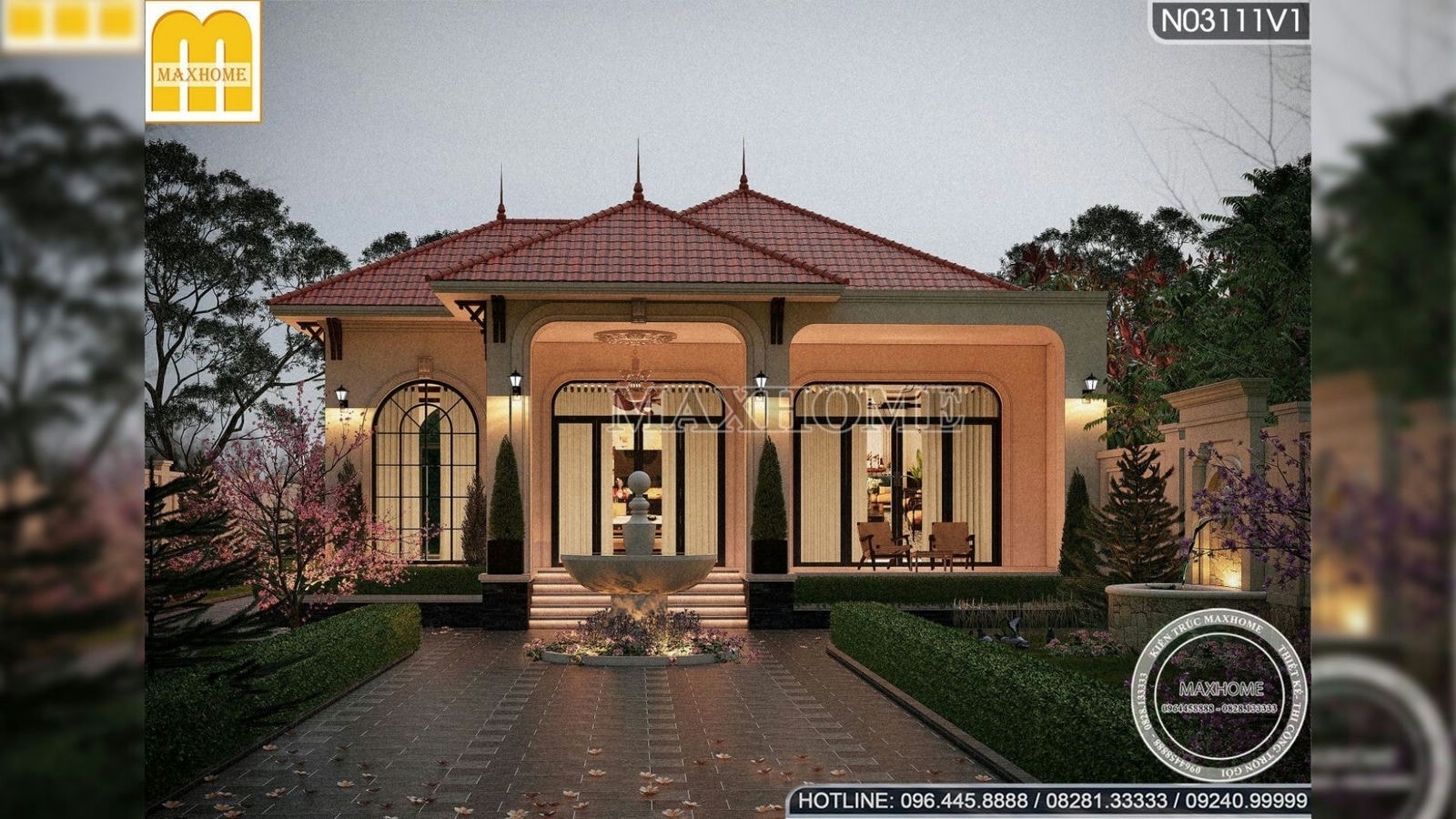 Villa 1 tầng mái Nhật đẹp và sang trọng hút hồn tại Bến Tre | MH01424