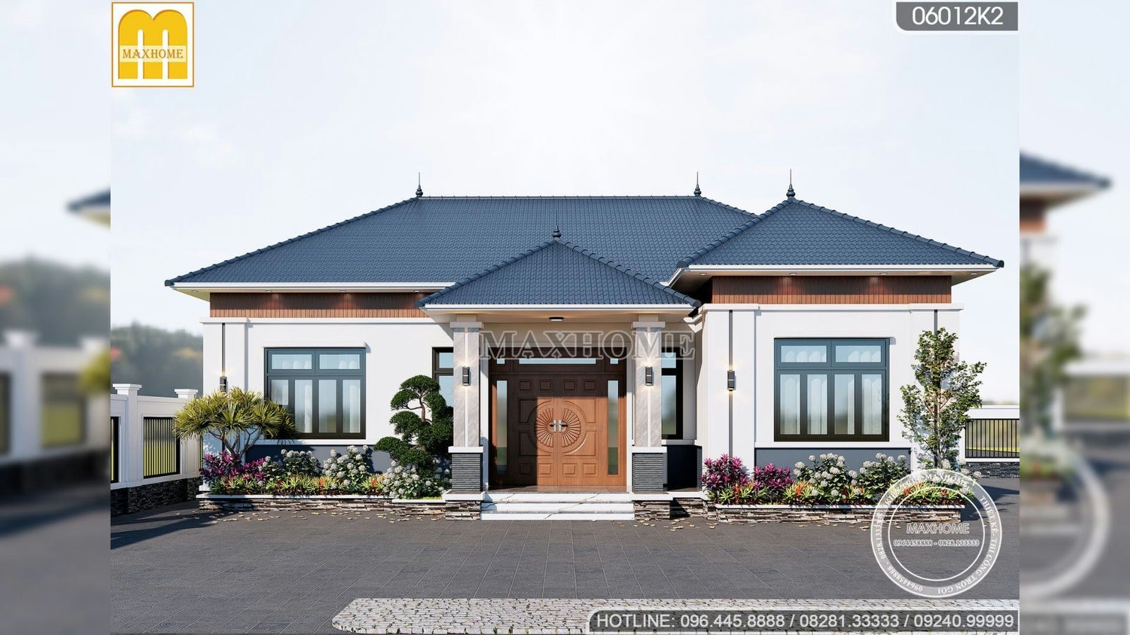 Xây trọn gói nhà vườn 1 tầng mái Nhật đẹp mê mẩn tại Sơn La | MH00757