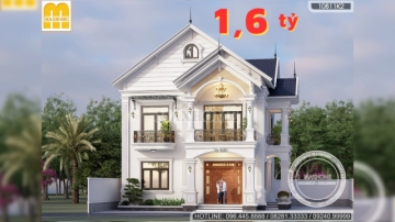 Mẫu nhà 2 tầng mái Thái đẹp mê hồn với thiết kế tân cổ điển | MH02787