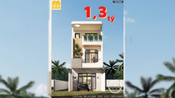 Ấn tượng với mẫu nhà phố 3 tầng mặt tiền 5M với kiến trúc độc đáo tại Nam Định | MH03876