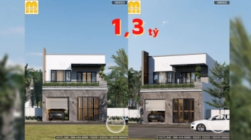 Nhà 2 tầng mái bằng hiện đại và độc đáo giá lại rẻ 2024 | MH02891