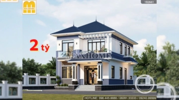 Bản vẽ nhà 2 tầng mái Nhật 2025 đẹp tiết kiệm chi phí tối đa | MH04751
